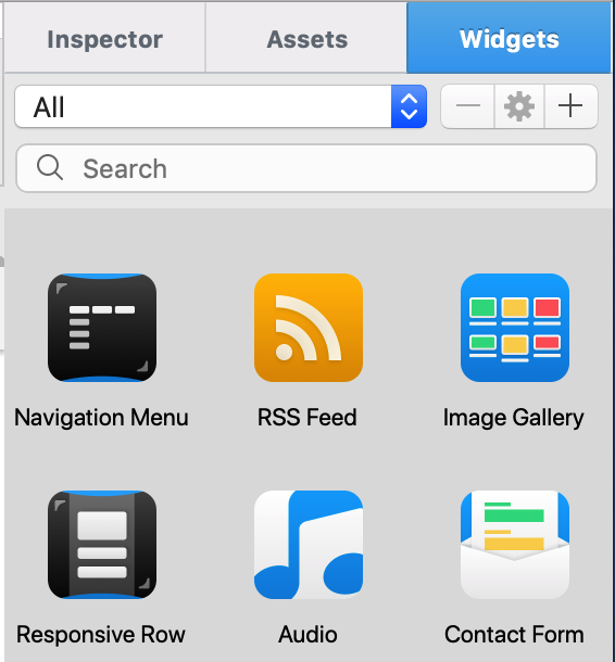 Search Widgets in EverWeb